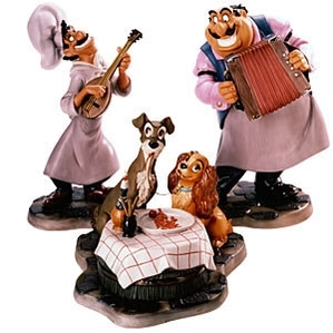WDCC Disney Classics_Lady And The Tramp Joe, Tramp, Lady & Tony Bella Notte